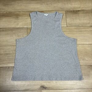 J Crew Women's Ribbed High-Neck Tank Top Light Gray XXL 3XL